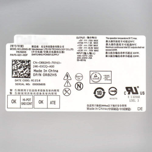 New Power Supply 220W Compatible with GATEWAY SX2300 SX2310 SX2311 SX2800 SX2801 - Picture 4 of 7