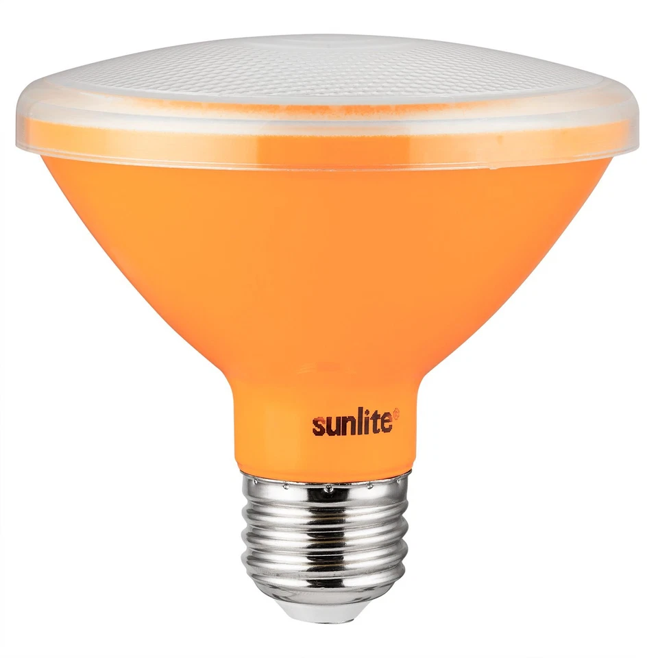 Sunlite 6Pk Amber LED PAR30 Reflector Light Bulb, 3W, Medium Base, Dimmable - Image 2 of 4