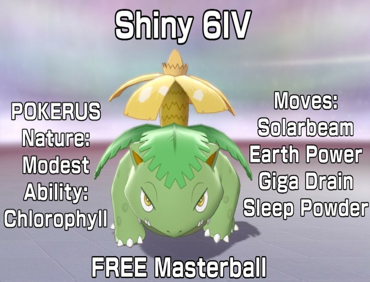 VENUSAUR Shiny 6IV Pokemon HOME Sword Shield - Hidden Ability 