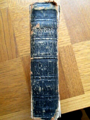 ANTIKE HEILIGE BIBEL - AUGEN & SPOTTISWOODE - 1883 VERGOLDETE RANDSEITEN - GEPRÄGTER HARDCOVER