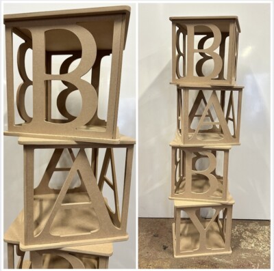 Wooden MDF Baby Boxes Baby Shower Gender Reveals Decor