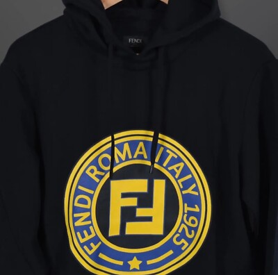 Hoodie Black Size 48 Fendi roma 1925 Logo sweatshirt | eBay