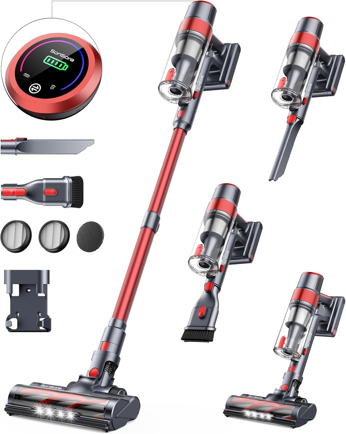 Aspirateur sans fil puissant 40KPA Sunsare élimine poils d'animaux tapis et parquets