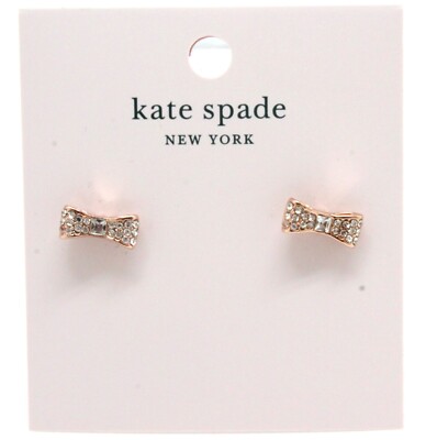 Kate Spade New York Stud Earrings Small Crystal Bow Rose Gold