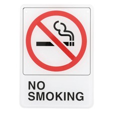Everbilt "NO SMOKING" SIGN 5" x 7" Self-Adhesive Mounting BLACK WHITE RED Door