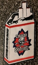 LYNYRD SKYNYRD SMOKES EMBROIDERED IRON ON CIG PACK PATCH   2 1/4&times;4 1/2