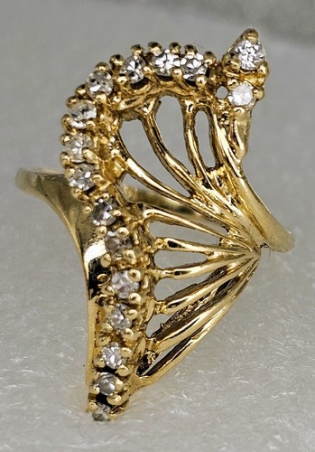 Beautiful Unique 14k/Gold 16-Diamond Ring Arox .48Ct Size 8.5,Weight 6.5 Grams - Bild 4 von 10