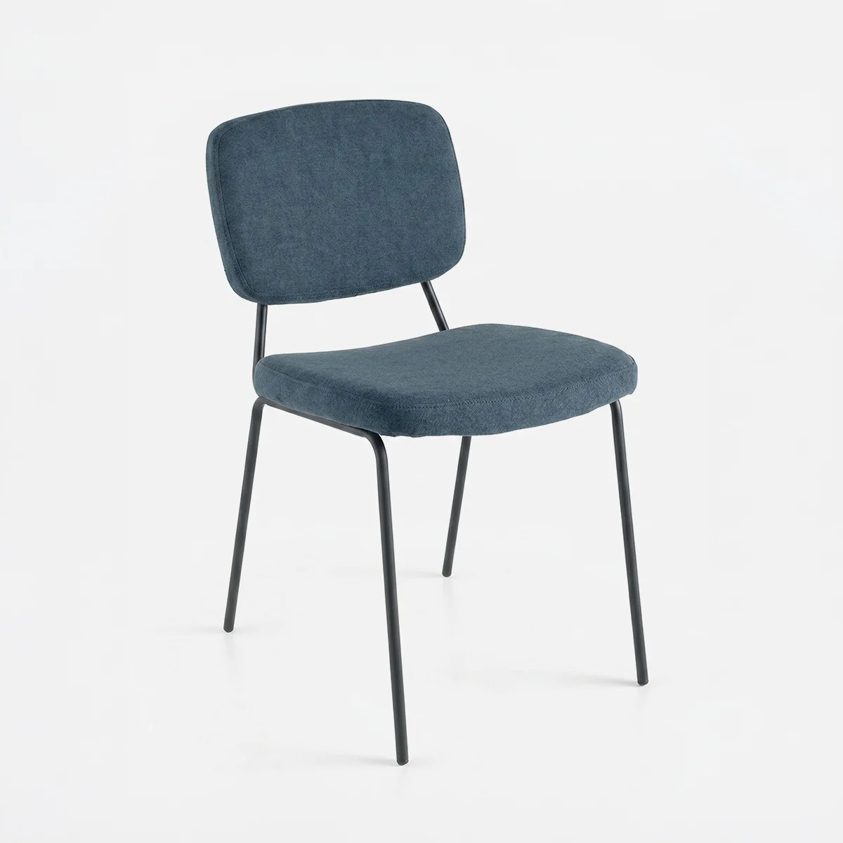 Chaise rembourrée en tissu et métal Tullia meuble de salle à manger moderne