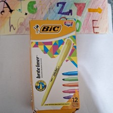 BIC Brite Liner Highlighters, Assorted Colors, Chisel Tip, 12-Count Pack