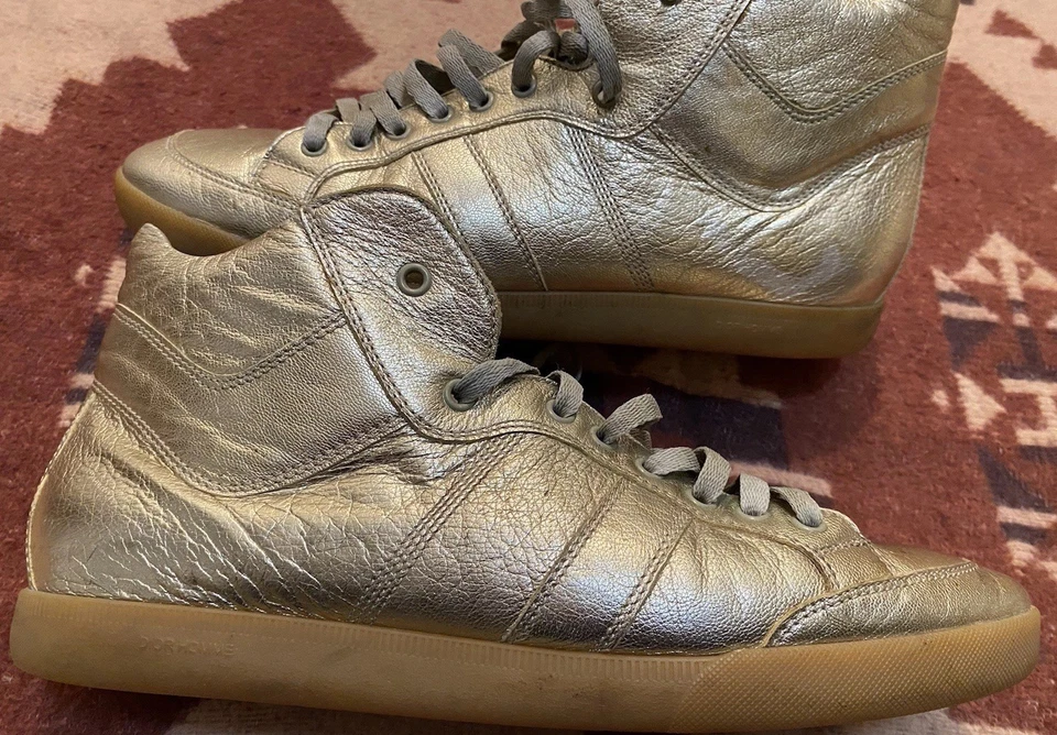 Auténtica Zapatilla Dior by Hedi Slimane Coleccionista Dorada Hecha en Italia Para Hombre Talla 11 Foto 3 de 4