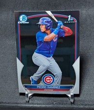 Pedro Ramirez 1st Chrome Prospect Rookie 2023 Bowman Card #BCP-2 Chicago Cubs. rookie card picture