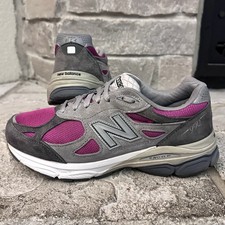 Mint New Balance 990 v3 Wide-Fit USA Made Pink/Gray Suede Shoes 9.5 D Women