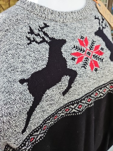 MAGLIONE RENNA originale resistente alle intemperie vintage vacanze di Natale XL NUOVO - Foto 2 di 9