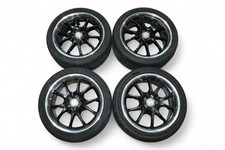 JDM Padinag Wheels 17x8 et48 Black Chrome Lip 5x100 w/ Tires