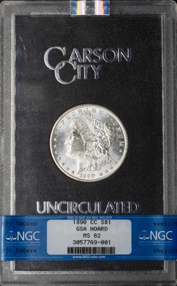 Dólar de plata Morgan 1890-CC tesoro GSA - NGC MS62 VAM-9 fecha cercana - ✪COINGIANTS✪