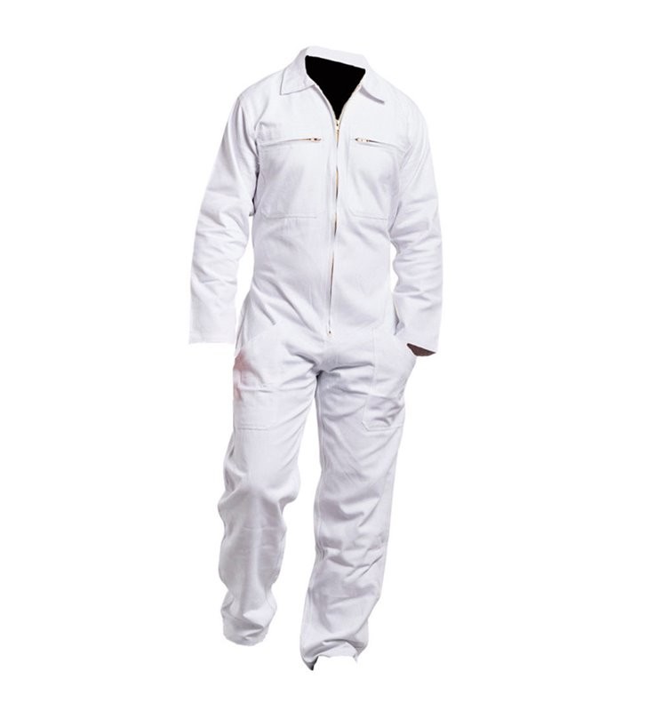 Combinaison de travail homme coton zippée vêtement atelier mécanique gris