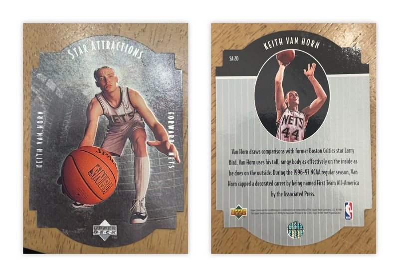 Upper Deck Keith Van Horn New Jersey Nets Star Attractions #SA20 Die-Cut NBA