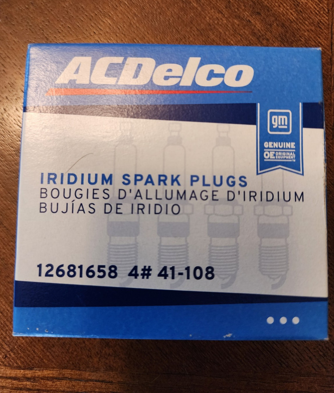 GENUINE GM 12681658 ACDelco Iridium Spark Plugs 41-108 Set Of 4 OEM NEW