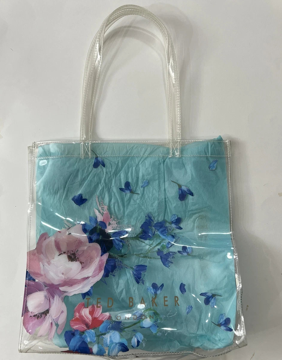 Borsa Pieghevole Ted Baker London Hanita Forget Me Not - Tote Floreale Nera Con Etichette