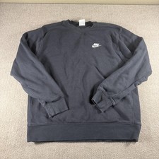 Nike Sweatshirt Mens Medium Black Club Fleece Crewneck Pullover BV2862-010