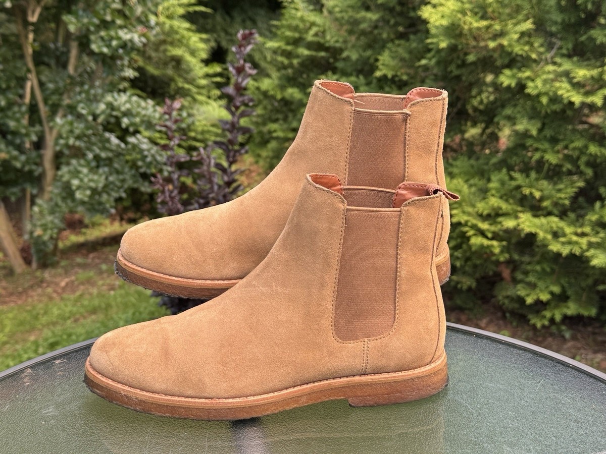 Coach Chelsea Men's Size 7 D Tan Suede/Leather Boots FG2379 Crepe