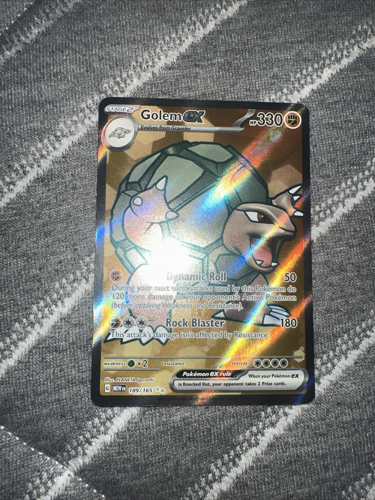 Golem ex 189/165 Scarlet & Violet 151 (MEW) Full Art Ultra Rare Pokemon Card