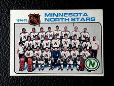 MINNESOTA NORTH STARS TEAM CHECKLIST 1975-76 TOPPS NHL HOCKEY #89 GOOD+    91813