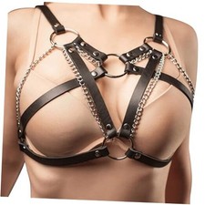 Harness for Women Fashion,Goth Harness,Chain Bra,Black Bra Caged Body