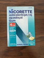 Nicorette Gum 4mg Nicotine Polacrilex White Ice Mint 100ct Lot CH604 Exp 07/2028
