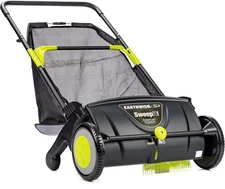 Earthwise LSW70021 21-Inch Width Leaf & Grass Push Lawn Sweeper, Black