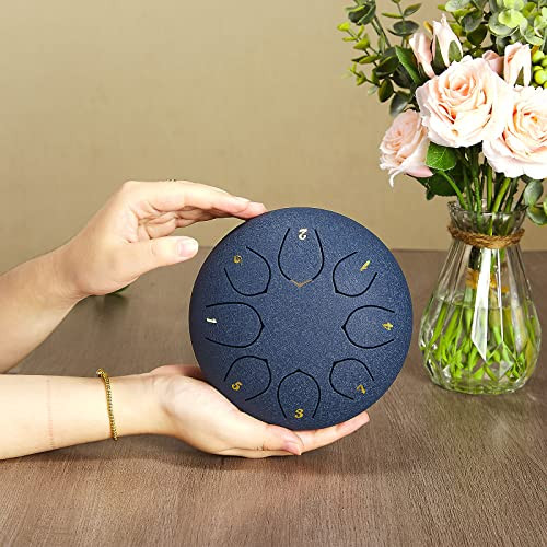 ZXZYHFTY Steel Tongue Drum, 6 Inch 8 Note Rain Chime Drum