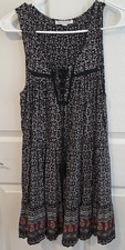 American Eagle boho short black print sleeveless dress Medium