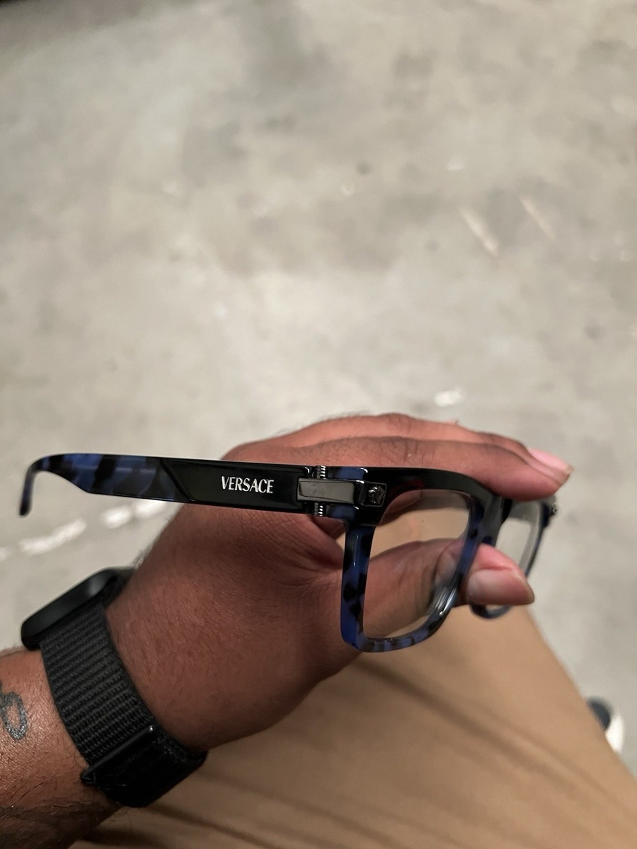 VERSACE VE3354 5460 Blue Havana Men's 55 mm Eyeglasses | eBay