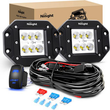 LED Light Bar 2PCS 18W Flush Mount Flood Led off Road Lights 12V 5Pin Rocker Swi