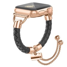 Leather and Metal Band Compatible with Apple Watch Bands for Women,Adjustable...