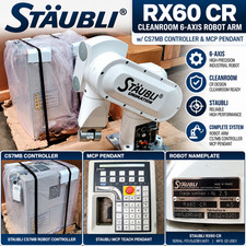 Staubli RX60 CR Cleanroom 6-Axis Robot Arm w/ CS7MB Controller & MCP Pendant