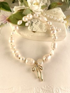 Authentic Freshwater Pearl Stretch Bracelet 18k gold plated Women's Fine Fashion Jewelry