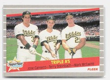1989 Fleer #634 Triple A's (Jose Canseco / Terry Steinbach / Mark McGwire)