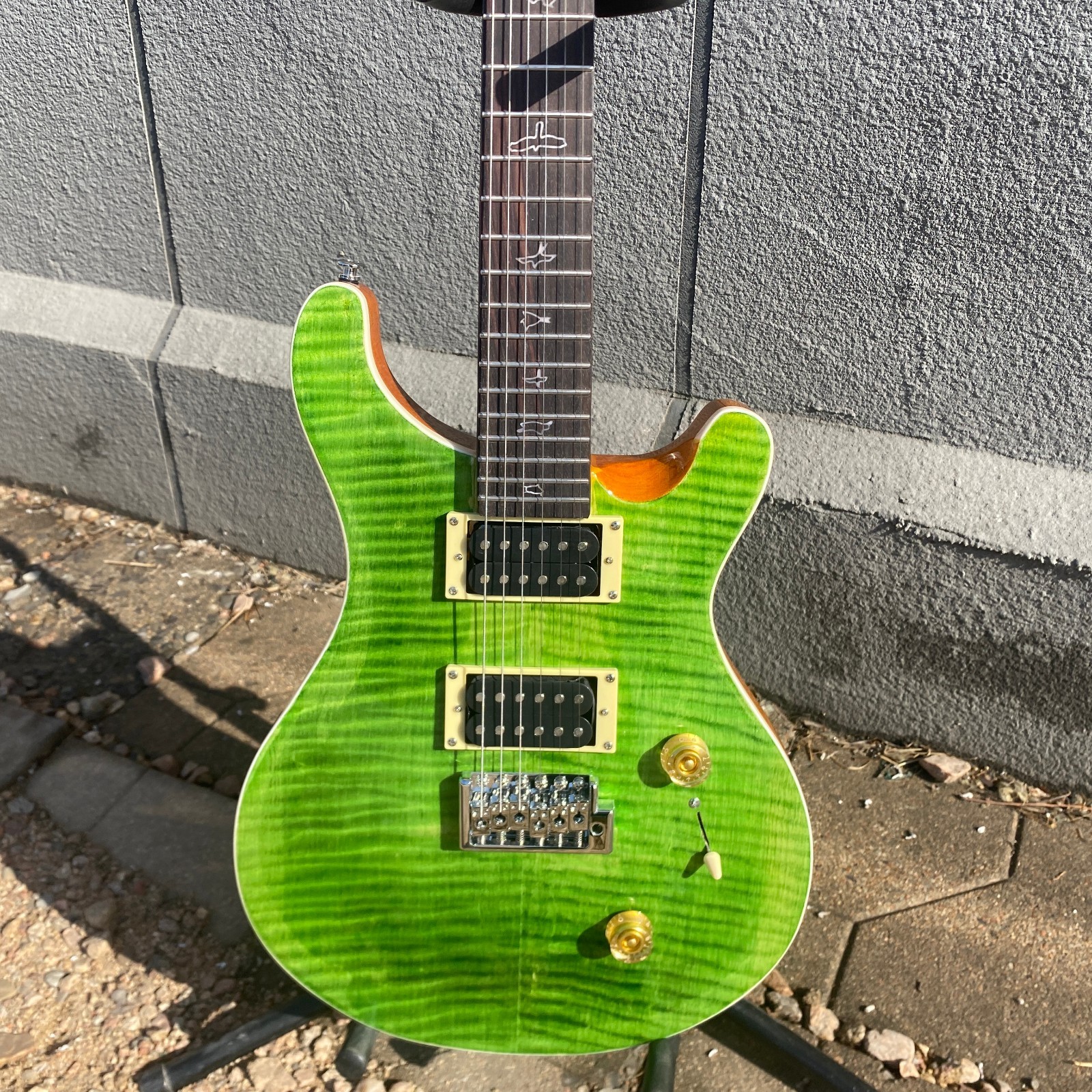 Solid PRS electric guitar flame maple top H-H pickup US warehouse