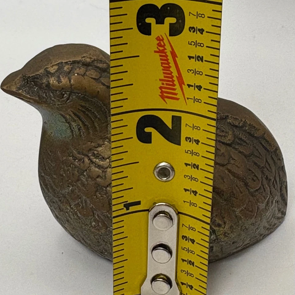 Juego de 3 estatuillas familiares de codornices de latón vintage con acento para decoración del hogar Foto 4 de 4