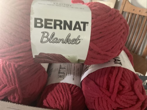 Bernat Blanket Super Chunky Yarn, Color: Cranberry, 5.3 Selling In Lots of 3 - Picture 2 of 6