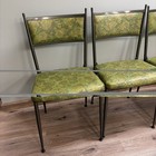 Cosco Hamilton MCM Vintage Green Floral Gatefold Folding Chairs 1960's SET OF 4 — photo 2