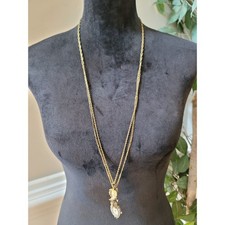 Women's Vintage Pendant Necklace With Lobster Clasp Dual Chain Watch Charm