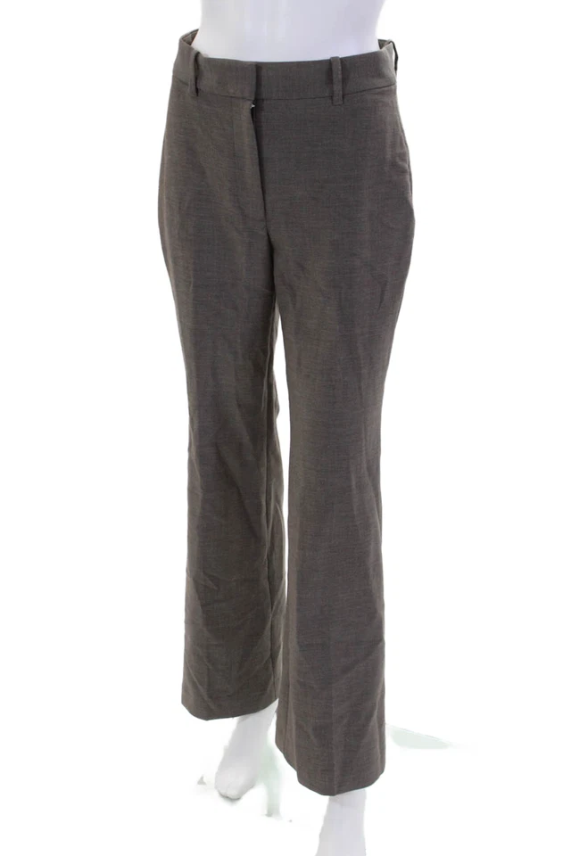 Wilfred Womens Flared Bottom Zipped Double Hook and Eye Pants Brown Size 4 - Image 2 of 4