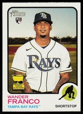 2022 Topps Heritage Wander Franco #347 BASEBALL CARD Rookie Tampa Bay Rays RC. rookie card picture