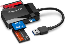 Smartq C368 USB 3.0 Card Reader - Plug  Play, Compatible with Apple  Windows,