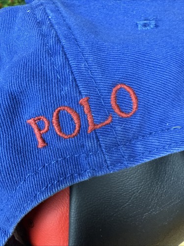 Polo Ralph Lauren klassische Strapback Mütze blau rot bestickt Vintage Vintage Y2K guter Zustand - Bild 7 von 12