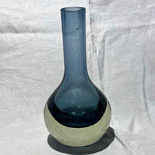 Riihimaen Lasi Oy, Vase blau/transparent bauc...