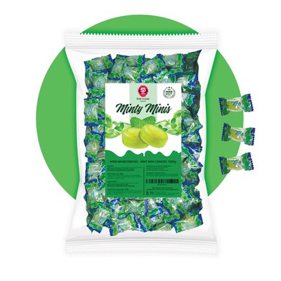 1kg - Minty Minis - Mini Minzbonbons   Intensive Frische   Weich & Erfrischend