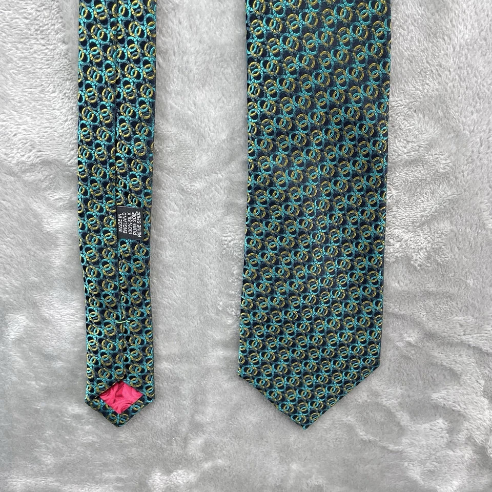 Paul Smith 男式丝绸领带豪华英格兰领带几何链高级 3.5x59 — 第 3/4 张图片